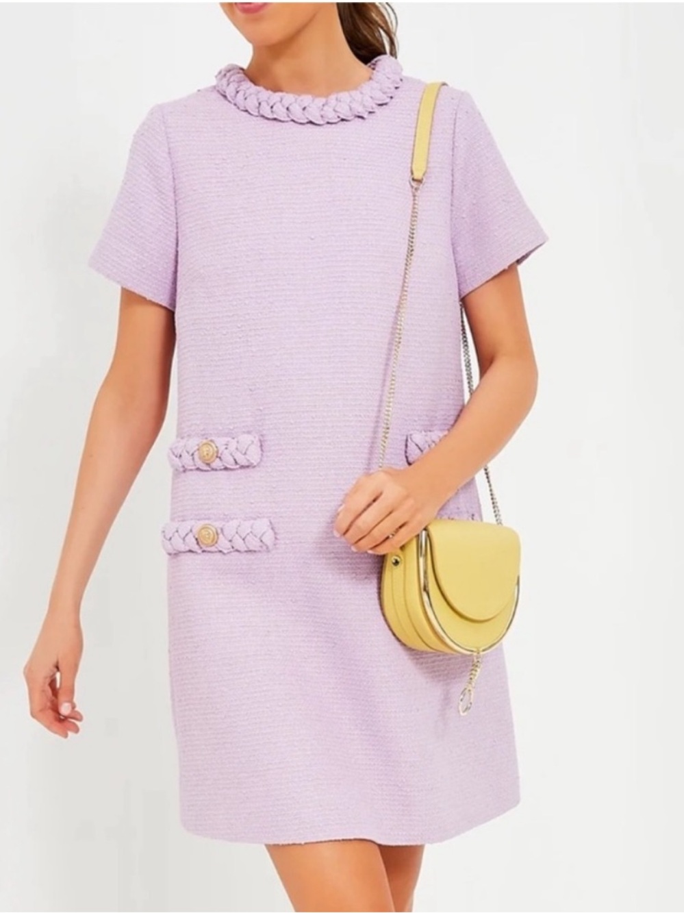 Tuckernuck Crocus Petal Tweed Jackie Dress Lilac Size S